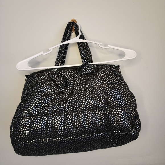 Justice overnight bag black with silver stars - Picture 4 of 4